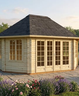 Palmako Hanna 5.7m x 4.2m Octagonal Log Cabin