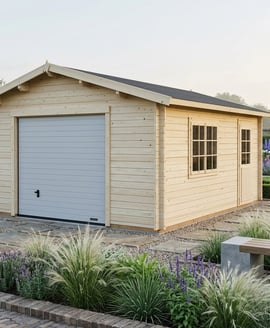 Palmako Roger 4.5m x 5.5m Wooden Garage with Sectional Door