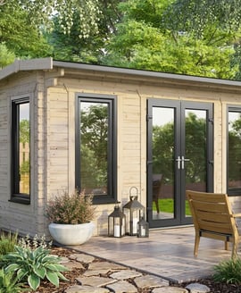 Power 12x10 Apex Log Cabin 44mm