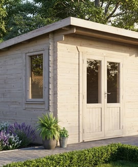 Power 12x10 Pent Log Cabin 28mm