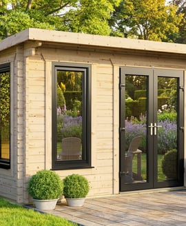 Power 12x10 Pent Log Cabin 44mm
