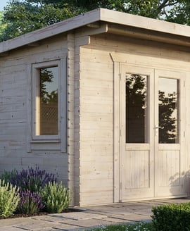 Power 12x12 Pent Log Cabin 28mm