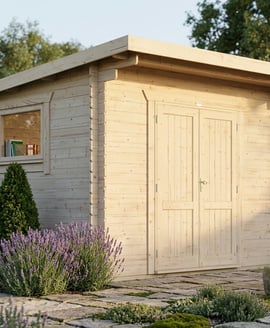 Power 12x12 Pent Workshop Log Cabin