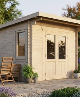 Power 12x14 Pent Log Cabin 28mm