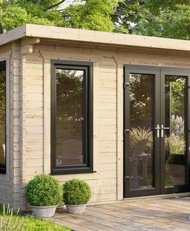 Power 12x14 Pent Log Cabin 44mm