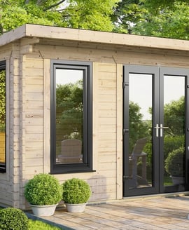 Power 12x8 Pent Log Cabin 44mm