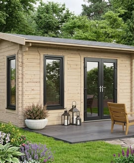 Power 14x10 Apex Log Cabin 44mm