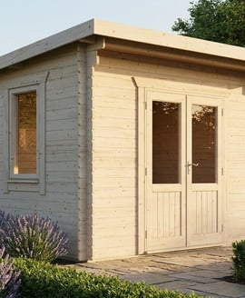 Power 14x10 Pent Log Cabin 28mm