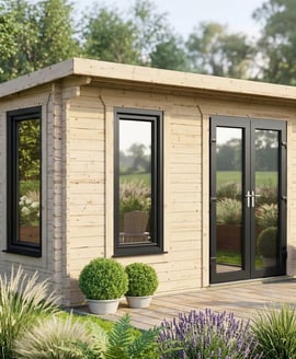 Power 14x10 Pent Log Cabin 44mm