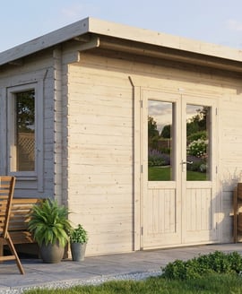 Power 14x12 Pent Log Cabin 28mm