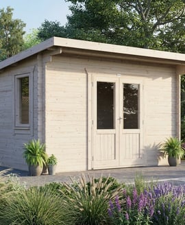 Power 14x8 Pent Log Cabin 28mm