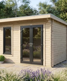 Power 14x8 Pent Log Cabin 44mm