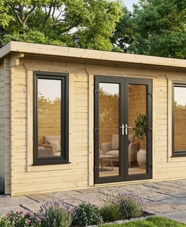 Power 16x10 Pent Log Cabin 44mm