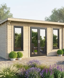 Power 16x14 Pent Log Cabin 44mm