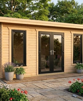 Power 18x14 Pent Log Cabin 44mm