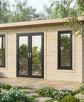 Power 20x12 Pent Log Cabin 44mm