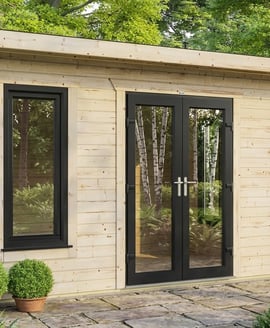 Power 20x8 Pent Log Cabin 44mm